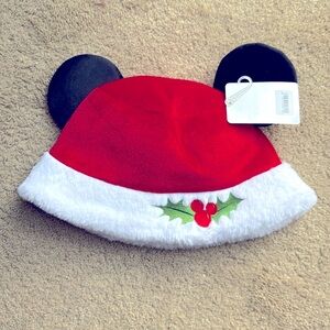 Disney Red and White Holiday Bucket Hat with Mouse Ears